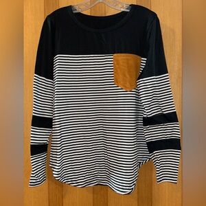 Black and White Long Sleeve Top